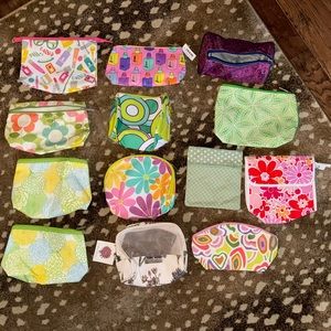Lot of 13 cosmetic toiletry bags